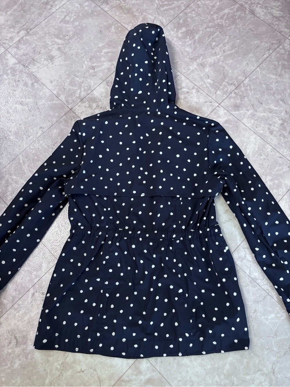 Anthropologie Daughters Of The Liberation Navy Polka Dot Rain Jacket Size 8 EUC - Picture 13 of 13